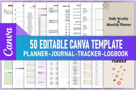 Download 50 Editable Canva Template KDP Interiors - Template Collection