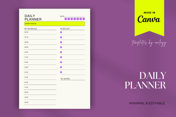 Download Daily Planner Template | Canva Editable - Template Collection