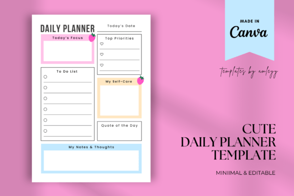 Download Aesthetic Cute Daily Planner Template - Template Collection