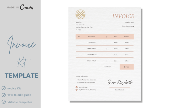 Download Editable Canva Invoice Template - Template Collection