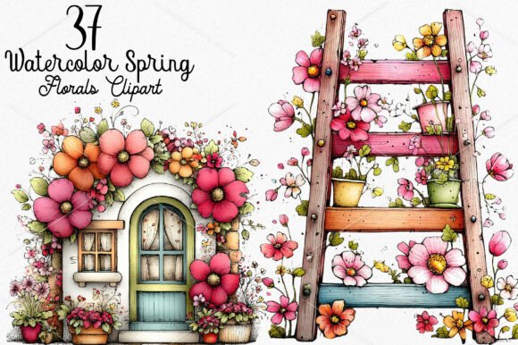 Download Watercolor Spring Florals Clipart - Watercolor Collection