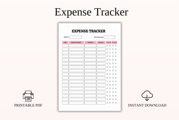 Download Expense Tracker Printable PDF Template - Template Collection
