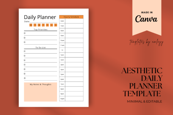 Download Aesthetic Daily Planner Template Minimal - Template Collection