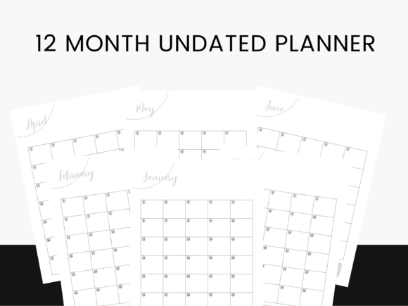 Download 12 Month Undated Planner Canva Template - Template Collection