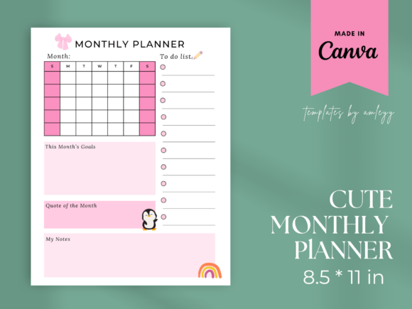 Download Cute Coquette Monthly Planner Template - Template Collection