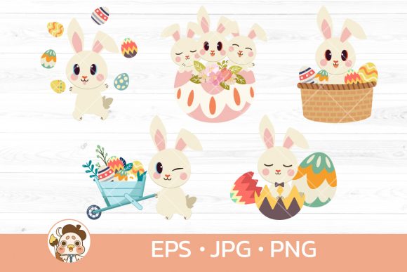 Download Bundle of White Rabbit with Easter Day - Rabbit Collection
