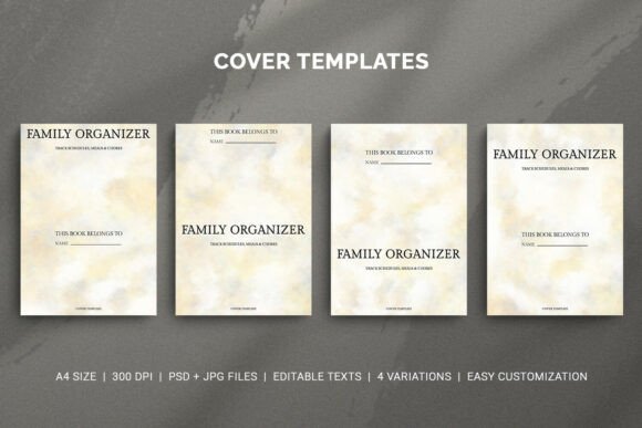 Download Family Organizer Cover Template Set - Template Collection
