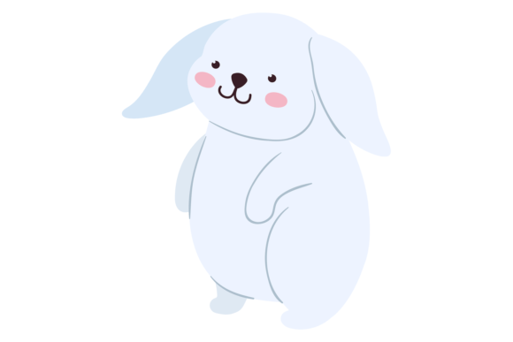 Download Cute White Rabbit with Happy Face. Easte - Rabbit Collection