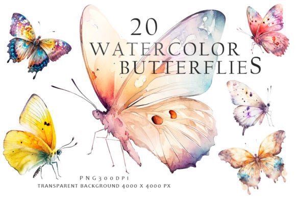 Download Watercolor Butterflies Clipart - Watercolor Collection