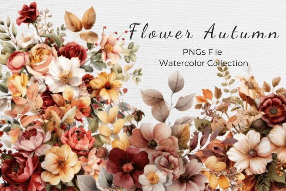 Download Watercolor Autumn Florals Clipart - Watercolor Collection
