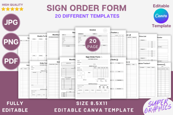 Download Editable Sign Order Form Canva Template - Template Collection