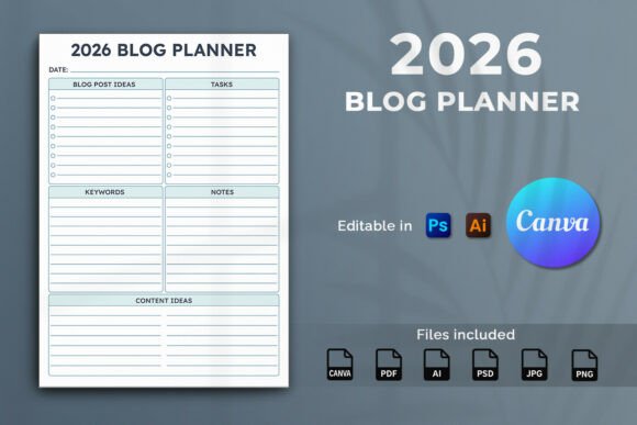 Download 2026 Blog Planner Template - Template Collection