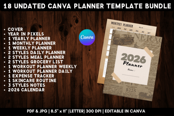 Download Printable Canva Planner Template Bundle - Template Collection