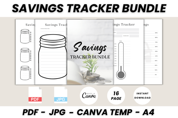Download Savings Tracker Bundle Canva Template - Template Collection