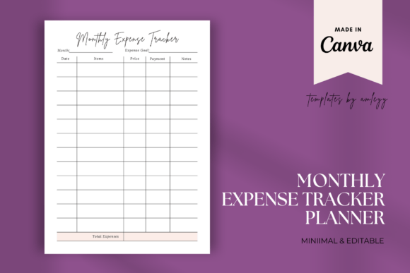 Download Monthly Expense Tracker Template Planner - Template Collection