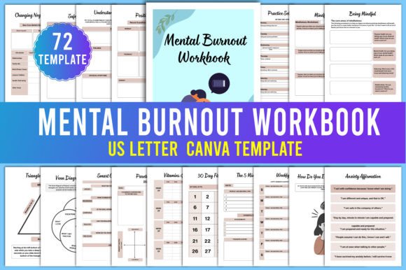 Download Mental Burnout Workbook Canva Templates - Template Collection
