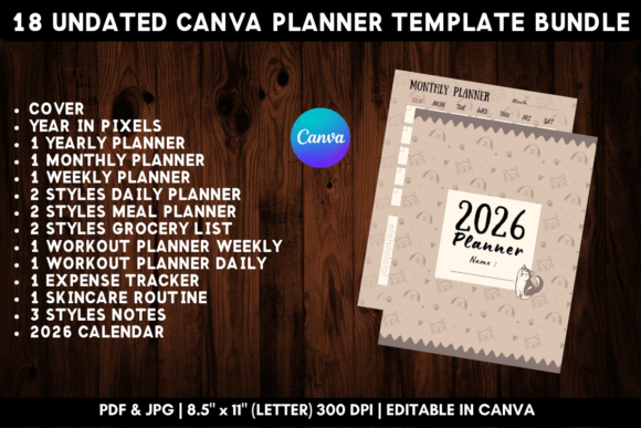 Download Printable Canva Planner Template Bundle - Template Collection