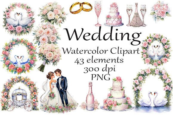 Download Wedding Watercolor Clipart PNG - Watercolor Collection