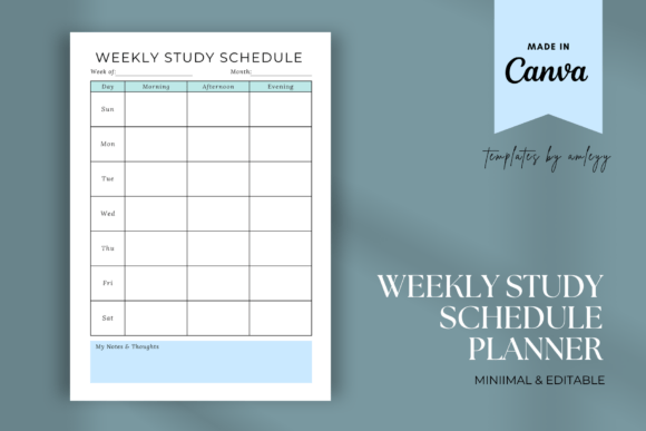 Download Weekly Study Schedule Planner Template - Template Collection