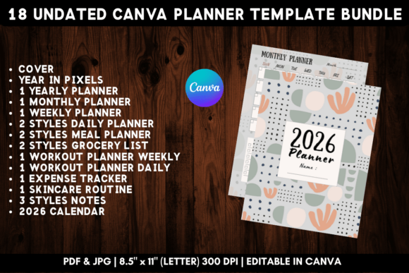 Download Printable Canva Planner Template Bundle - Template Collection