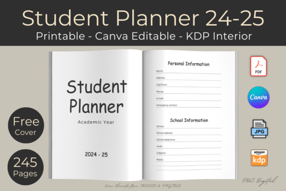 Download Canva Editable Student Planner Template - Template Collection