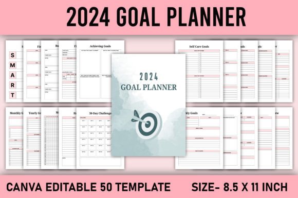 Download 2024 Goal Planner Canva Template - Template Collection