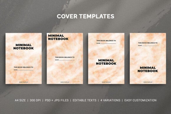 Download Minimal Notebook Cover Template Set - Template Collection