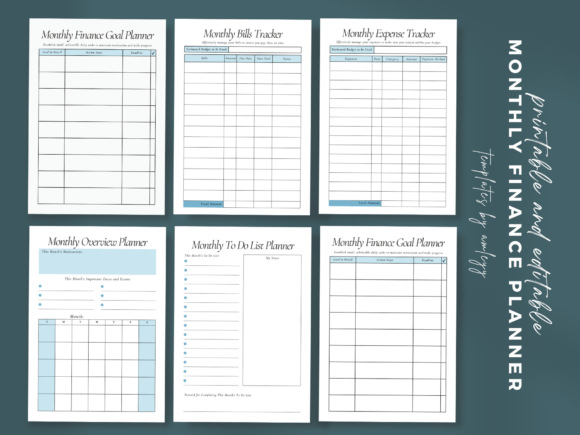 Download Monthly Finance Planner Template Bundle - Template Collection
