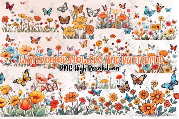 Download Watercolor Flowers and Butterflies - Watercolor Collection