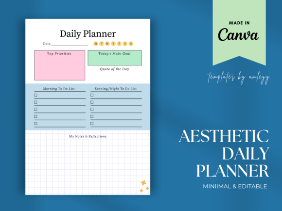 Download Aesthetic Daily Planner Template | CANVA - Template Collection