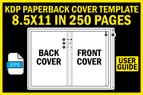 Download KDP Cover Template 8.5X11 in 250 Pages - Template Collection