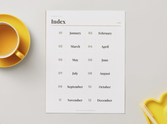 Download Monthly Reading Log Canva Template - Template Collection