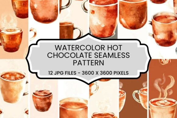 Download Watercolor Hot Chocolate Seamless - Watercolor Collection