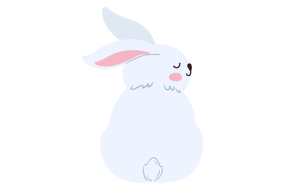 Download White Rabbit Sitting Back View. Cute Bun - Rabbit Collection