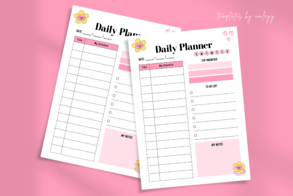 Download Cute Daily Planner Template Canva - Template Collection