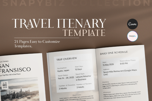 Download Editable Travel Itinerary Canva Template - Template Collection