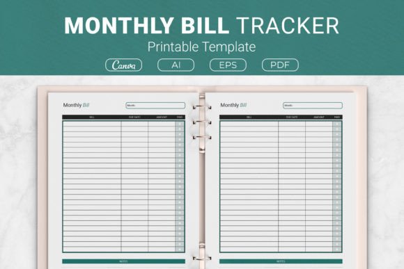 Download Monthly Bill Tracker Printable Template - Template Collection