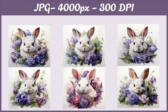 Download White Rabbit with Flowers - JPG - Rabbit Collection