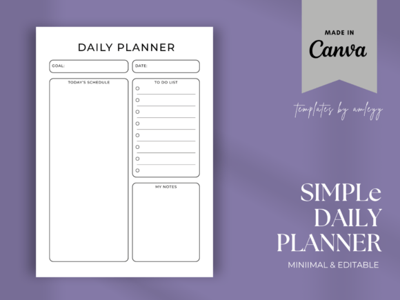 Download Simple &amp; Modern Daily Planner Template - Template Collection