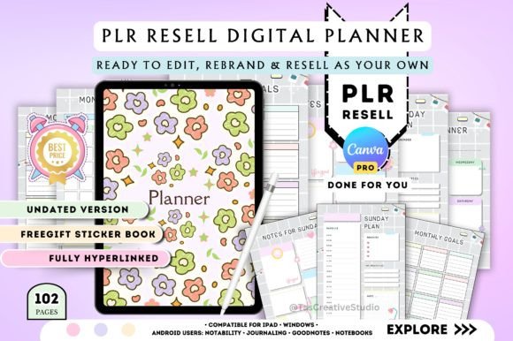 Download Canva PLR Template for Digital Planners - Template Collection