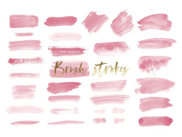 Download Watercolor Brush Strokes in Dark Pink - Watercolor Collection