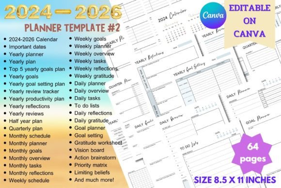 Download Minimal Planner Canva Template #2 - Template Collection