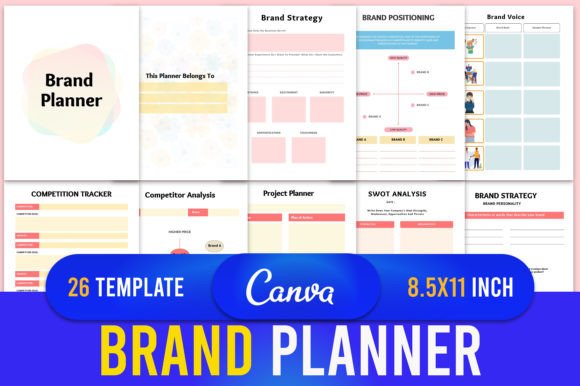 Download Brand Planner Canva Template KDP - Template Collection