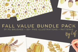 Download Watercolor Fall Graphics, Patterns and Photoshop Brushes - Value Bundle - Watercolor Collection