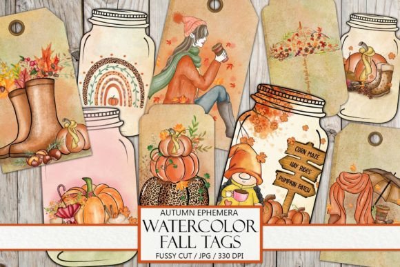 Download Watercolor Fall Tags - Watercolor Collection