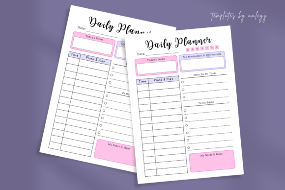 Download Aesthetic Daily Planner Template Canva - Template Collection