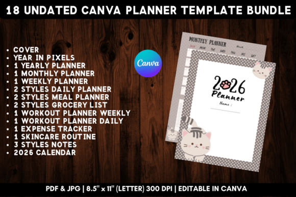 Download Printable Canva Planner Template Bundle - Template Collection