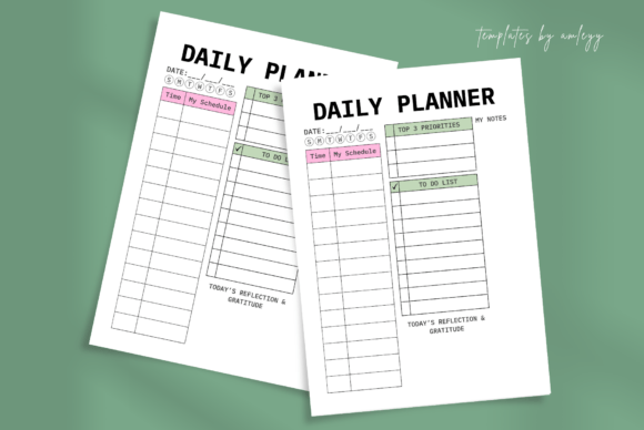 Download Aesthetic Daily Planner Canva Template - Template Collection